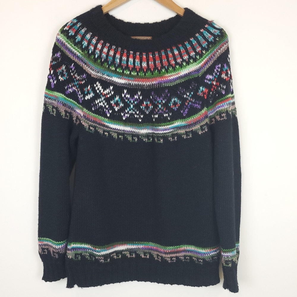 Alpaca Connection Fair Isle Knit Crewneck Sweater